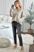V Neck Drop Shoulder Knitted Sweater